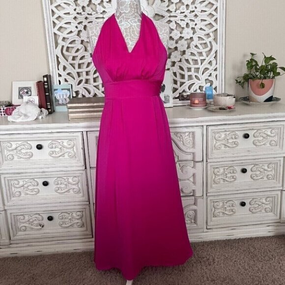 Banana Republic Halter Maxi Dress Party Wedding Guest Pink - Picture 1 of 6
